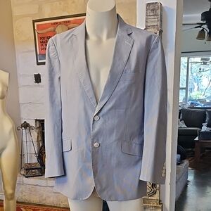 TAILORBYRD Navy Seersucker Stripe Sport Coat 44R